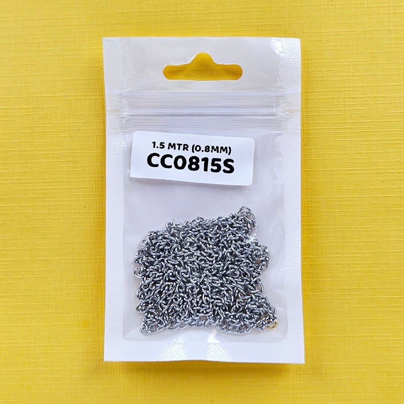 CC0815S CHAIN 1.5MTR SILVER 0.8MM