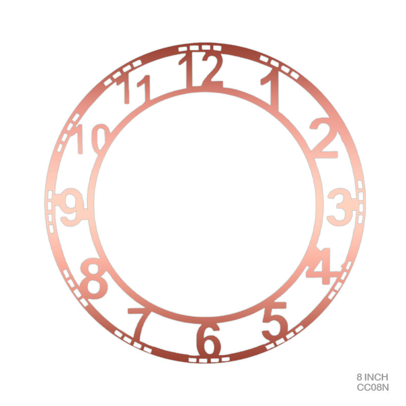 CC08N 8" NUMBER COPER CLOCK ACRYLIC
