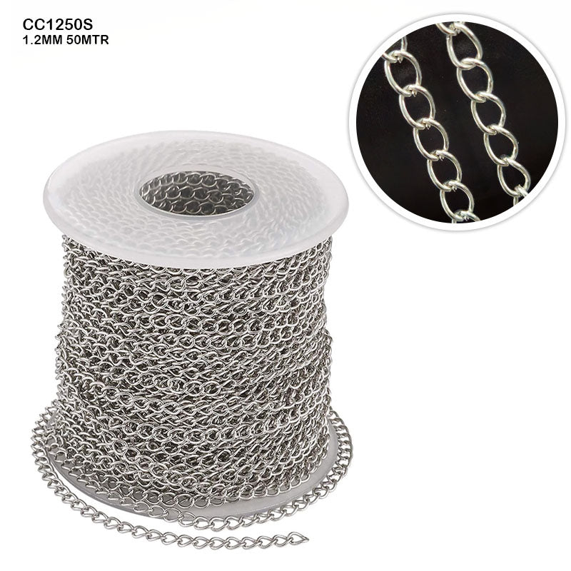 CC1250S CHAIN 1.2MM SILVER 50MTR