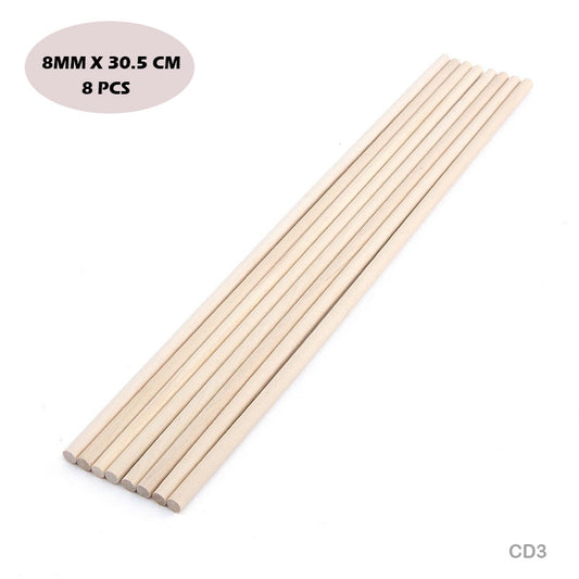 CD3 WOODEN STICK 30CMX8MM (8 STICK)