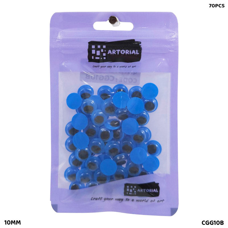 GOOGLY EYE CGG10B COLORED 10MM BLUE 70PCS