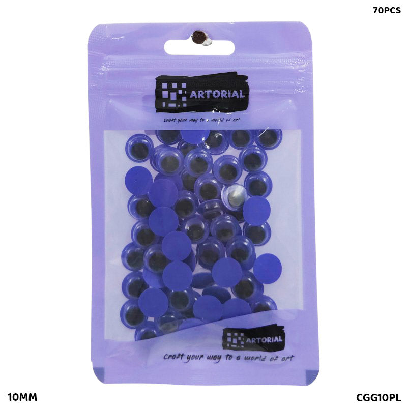 GOOGLY EYE CGG10PL COLORED 10MM PURPLE 70PCS