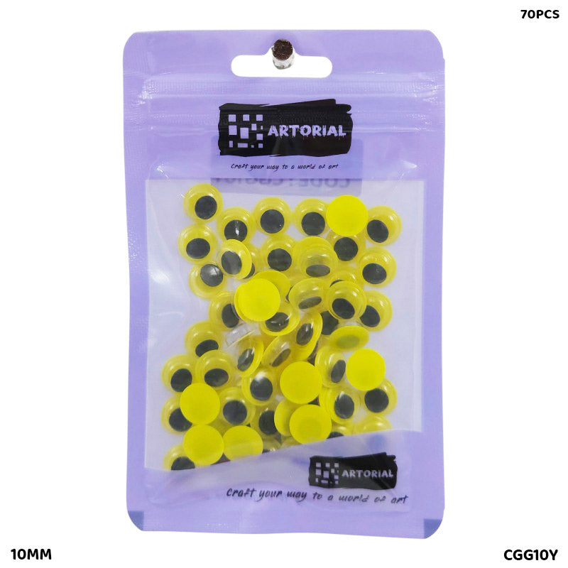 GOOGLY EYE CGG10Y COLORED 10MM YEELLOW 70PCS
