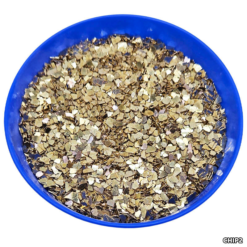 GCHIP2 GLASS CHIPS 450GM L GOLD