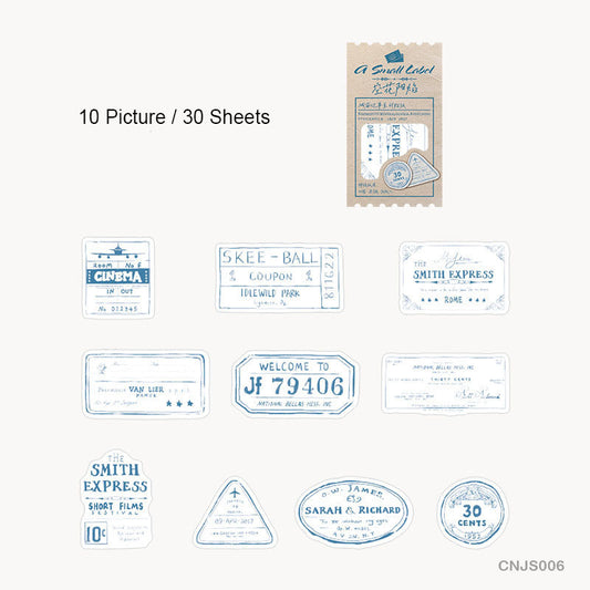 CNJS006 A SMALL LABLE CUTOUT STICKER 30PC