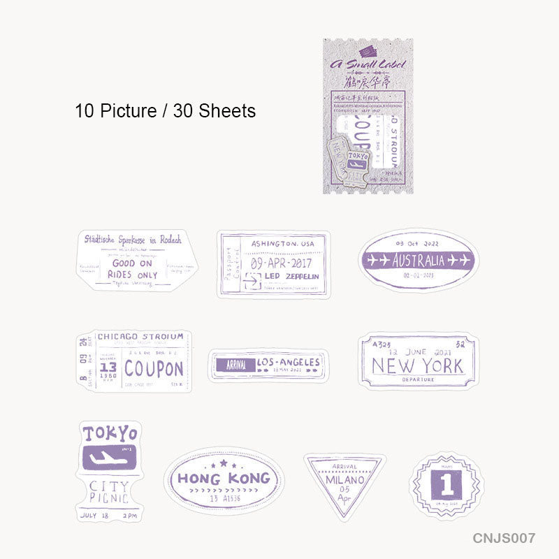 CNJS007 A SMALL LABLE CUTOUT STICKER 30PC