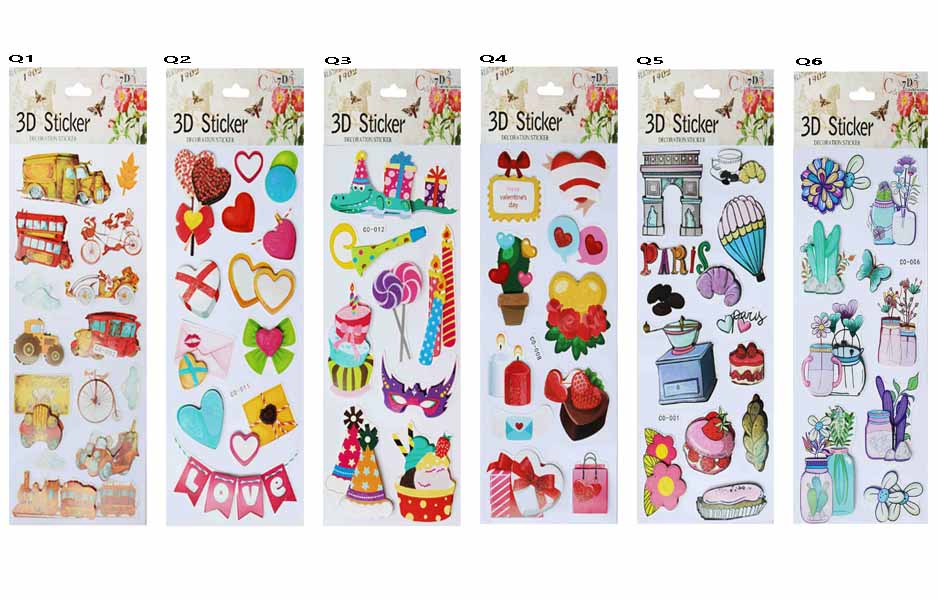 CQAA DIY MINI WORLD LANDSCAPE 3D STICKER WITH TWIZER