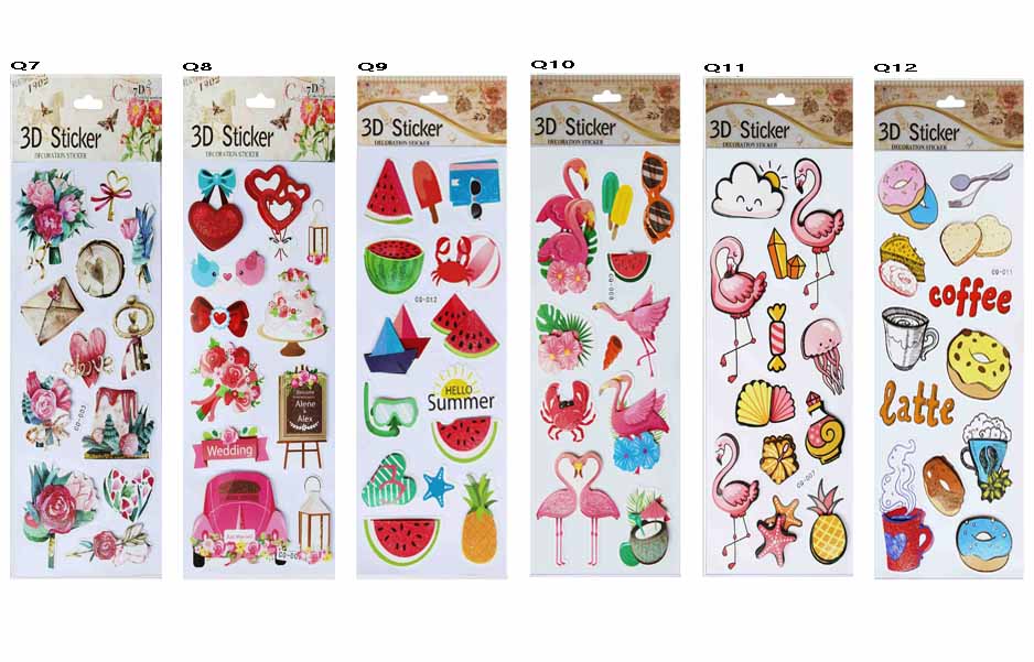 CQAA DIY MINI WORLD LANDSCAPE 3D STICKER WITH TWIZER