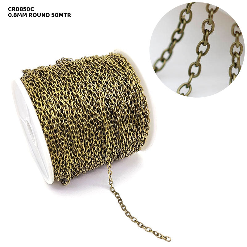 CR0850C CHAIN 0.8MM ROUND COPER 50MTR