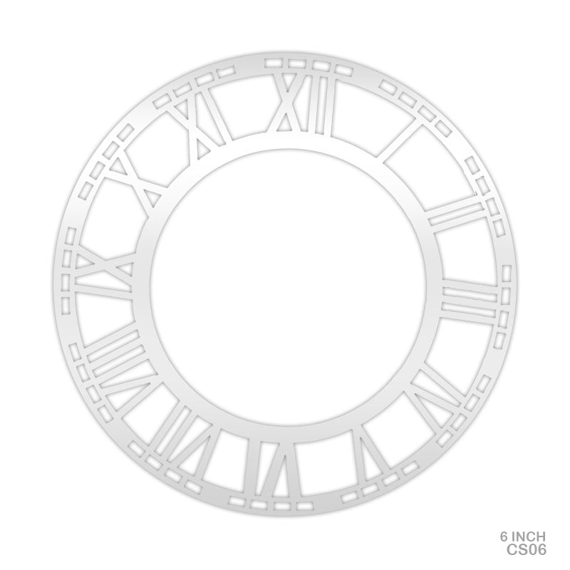 CS06 6" ROMAN SILVER CLOCK ACRYLIC