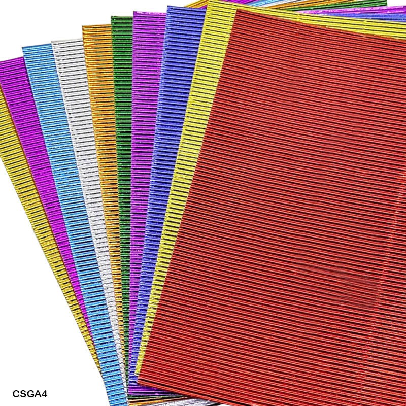 A4 CORRUGETED METALIC SHEETS MULTI 10PCS (CSGA4)