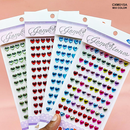CXM015A GEM STONES HEART STICKER