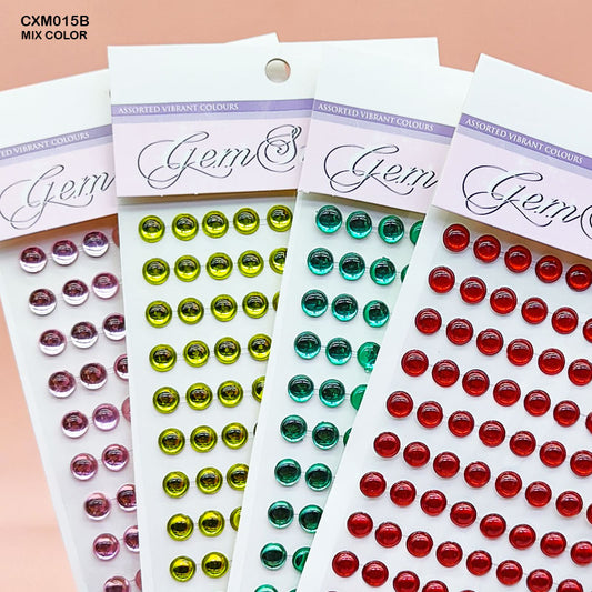 CXM015B GEM STONES ROUND STICKER