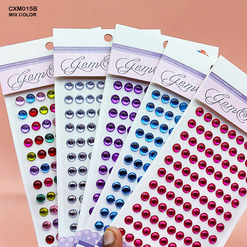 CXM015B GEM STONES ROUND STICKER