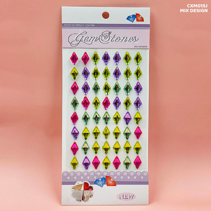 CXM015J GEM STONES RHOMBUS SHAPE STICKER