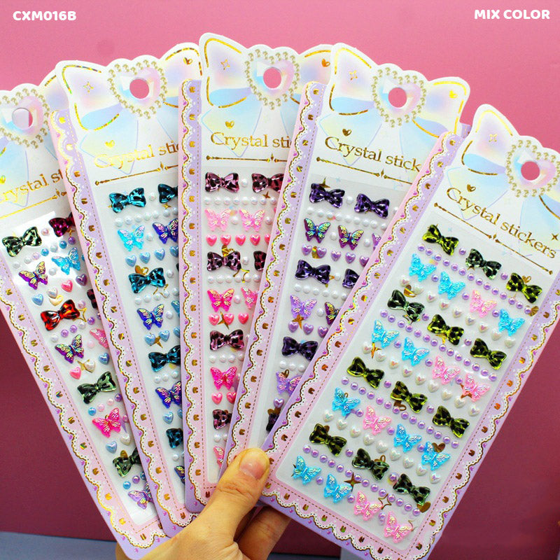 CXM016B CRYSTAL STICKER BUTTERFLY BOW