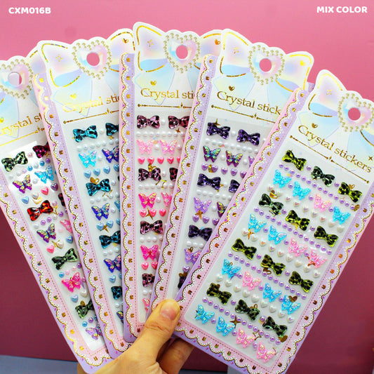 CXM016B CRYSTAL STICKER BUTTERFLY BOW