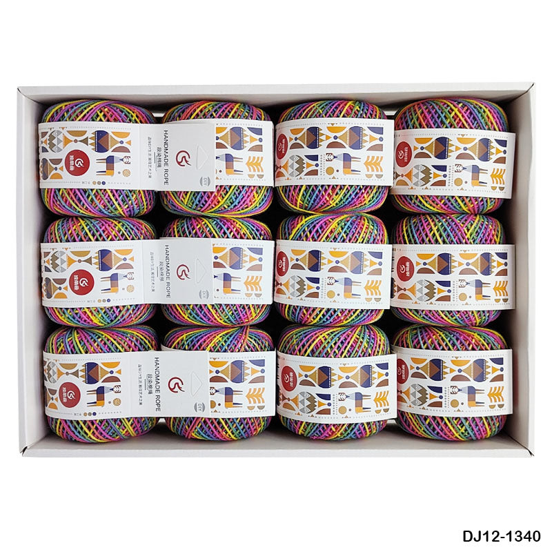 DJ121340 HANDMADE COTTON ROPE THREAD 50GM 12PC