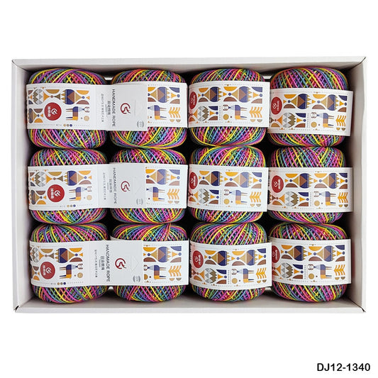 DJ121340 HANDMADE COTTON ROPE THREAD 50GM 12PC