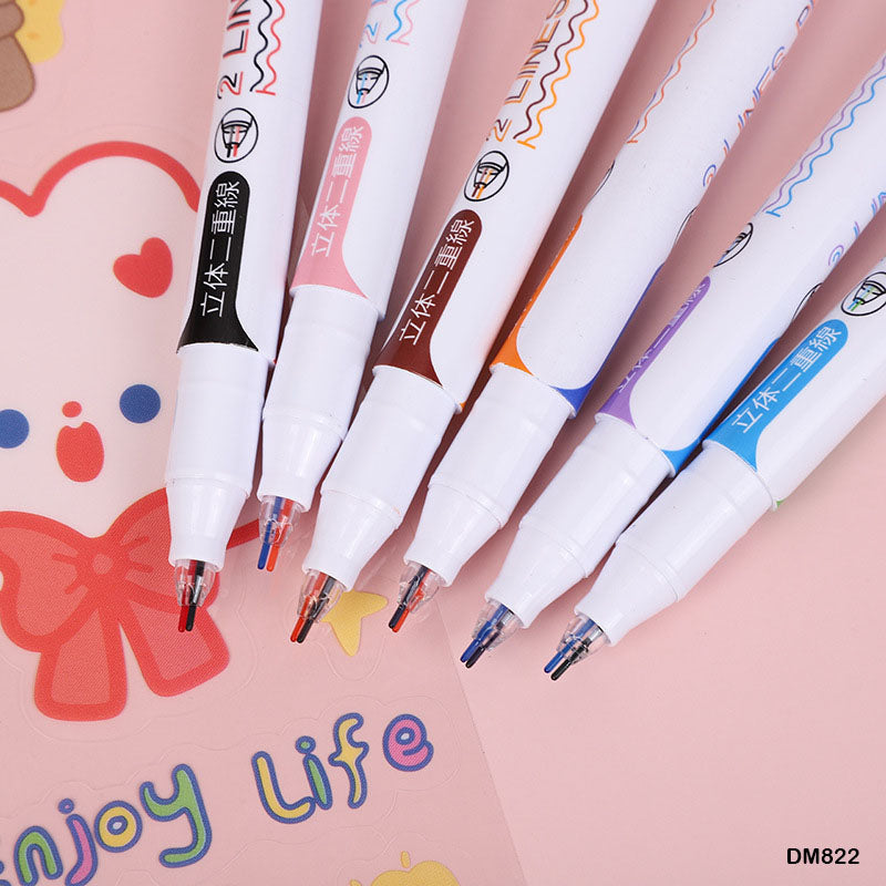 DM822 2 LINE COLOR PEN 6 COLOR 0.5MM