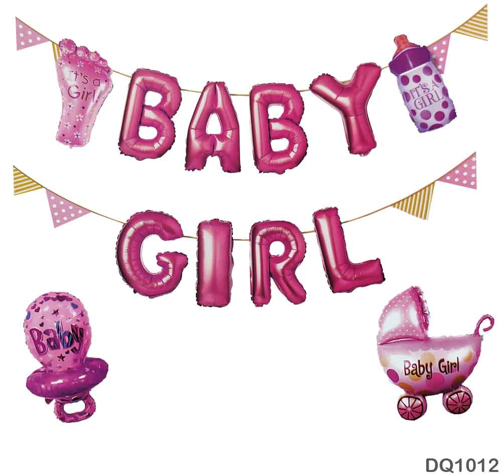 DQ1012 BABY GIRL FOIL PRINT BANNER