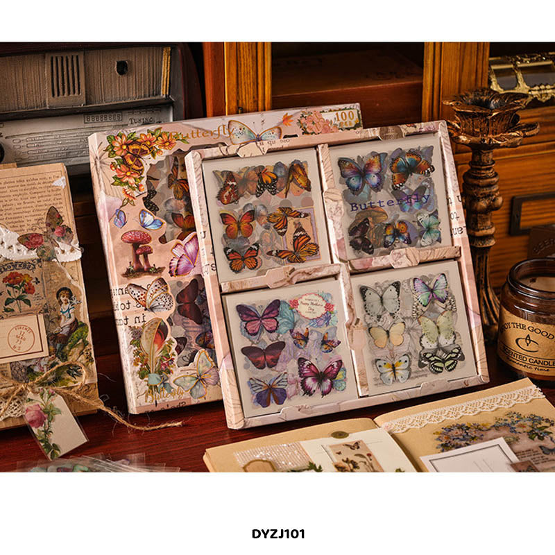 DYZJ101 100PC STICKER LAND OF BUTTERFLY WINGS