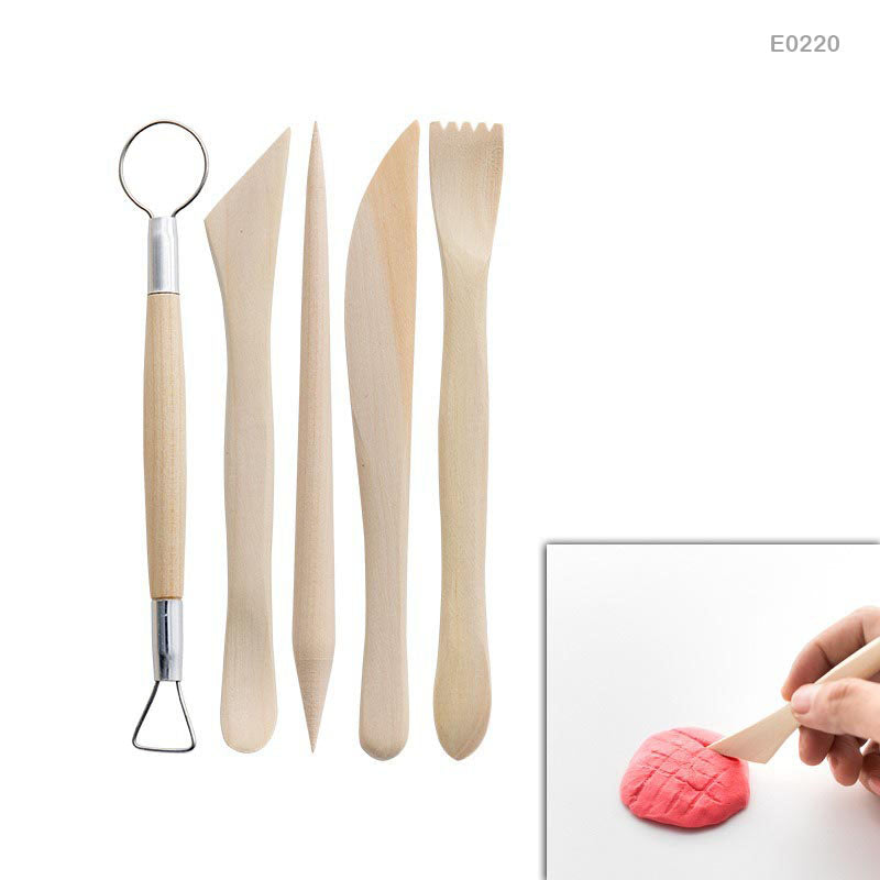 5PC WOODEN CLAY TOOL (E0220)