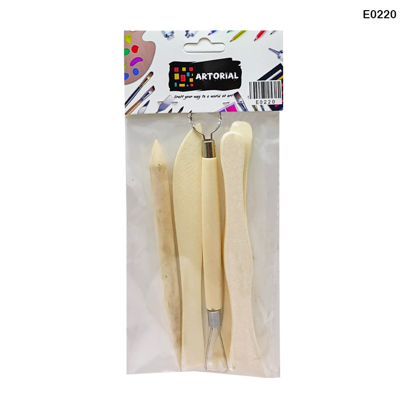 5PC WOODEN CLAY TOOL (E0220)