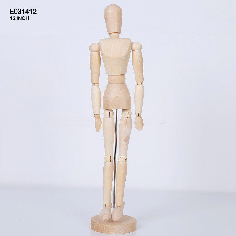 E031412 WOODEN MANIKIN 12 INCH MALE
