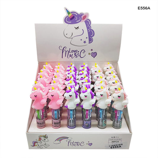 E556A 4 COLOR MINI UNICORN PEN (36PC)