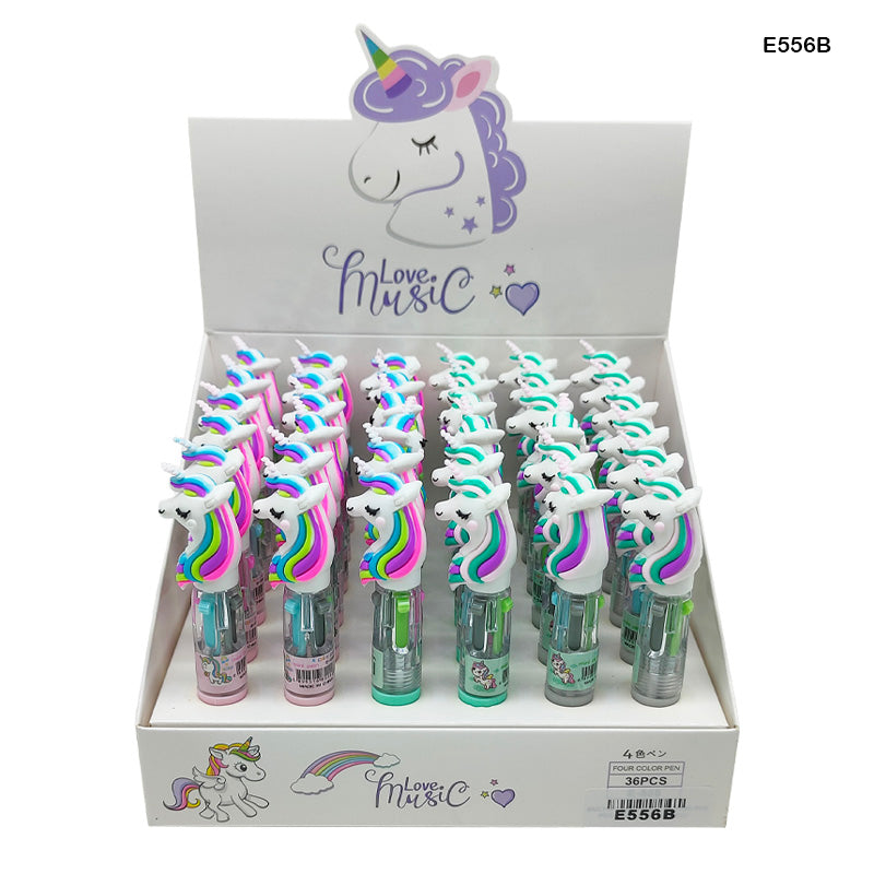 E556B 4 COLOR MINI UNICORN PEN (36PC)