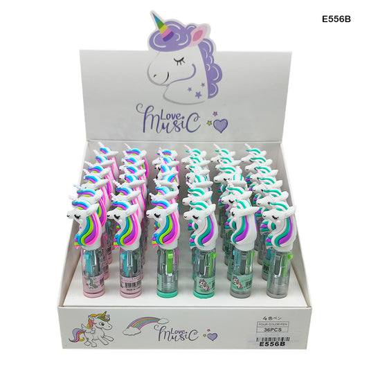 E556B 4 COLOR MINI UNICORN PEN (36PC)
