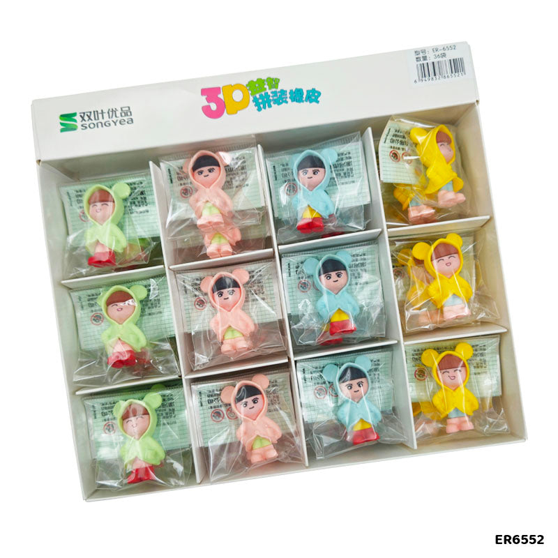 ER6552 GIRL ERASER 36PCS