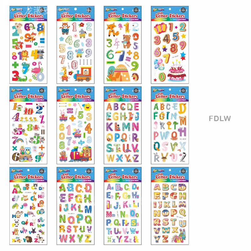FDLW FUNNY CARTOON PRINT EVA ABC-123 STICKER
