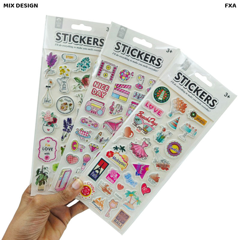 FXA FLASH 3D FUNNY CUTE PRINT STICKER (FXA)