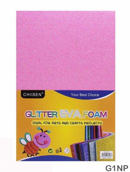 GLITTER FOAM SHEET (G1NPL) W/S A4 N PURPLE 10PC