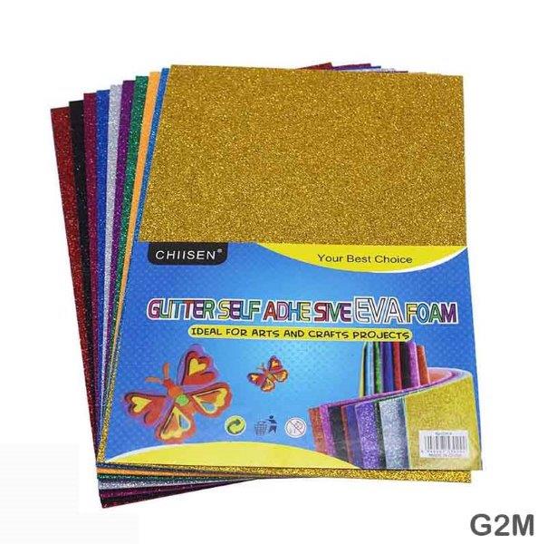GLITTER FOAM SHEET (G2M) STICKER A4 MULTI 10PC