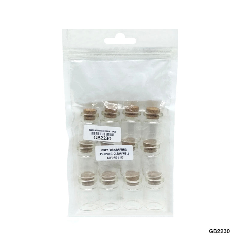MESSAGE GLASS BOTTLE (GB2230) 22x30MM CC 12PCS