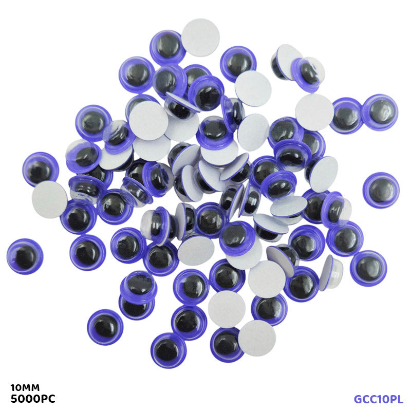 GCC10PL 10MM PURPLE 5000PC COLORED GOOGLY EYE