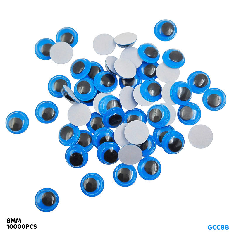 GCC8B 8MM BLUE 10000PC COLORED GOOGLY EYE