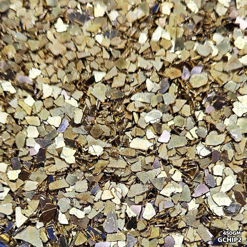 GCHIP2 GLASS CHIPS 450GM L GOLD