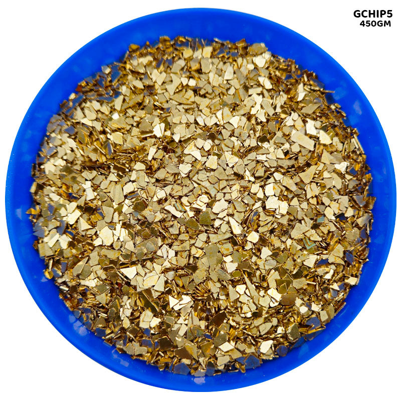 GCHIP5 GLASS CHIPS 450GM D GOLD