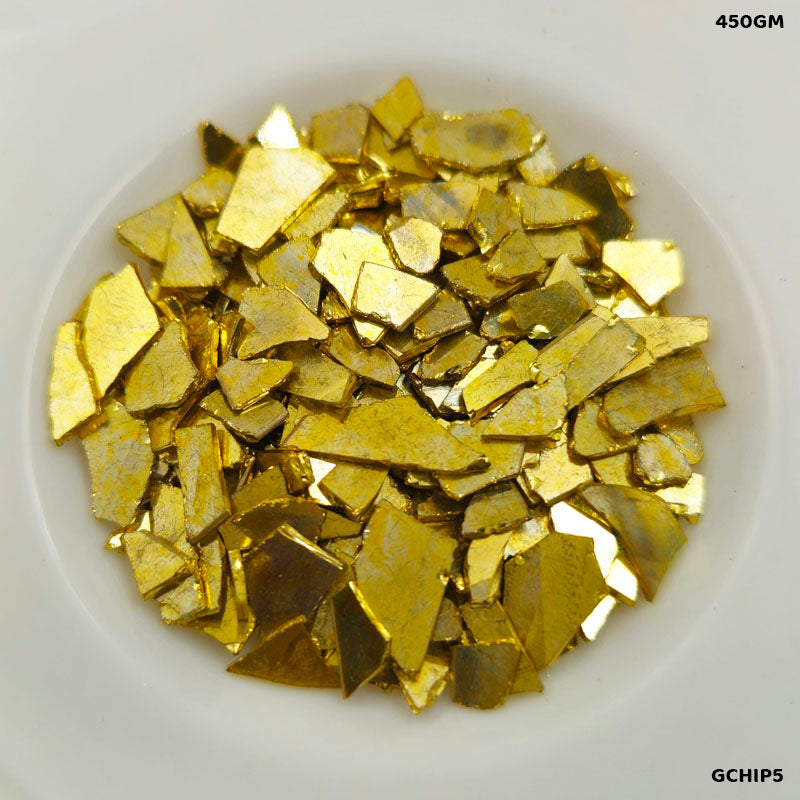GCHIP5 GLASS CHIPS 450GM D GOLD