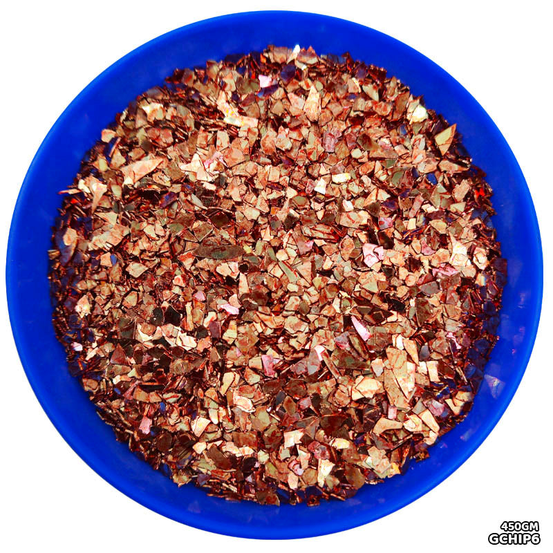 GCHIP6 GLASS CHIPS 450GM ROSE GOLD