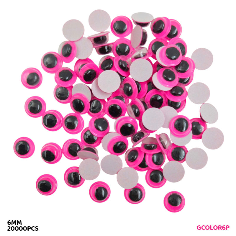 GCOLOR6PL 6MM PURPLE 20000PC COLORED GOOGLY EYE WITH STICKER