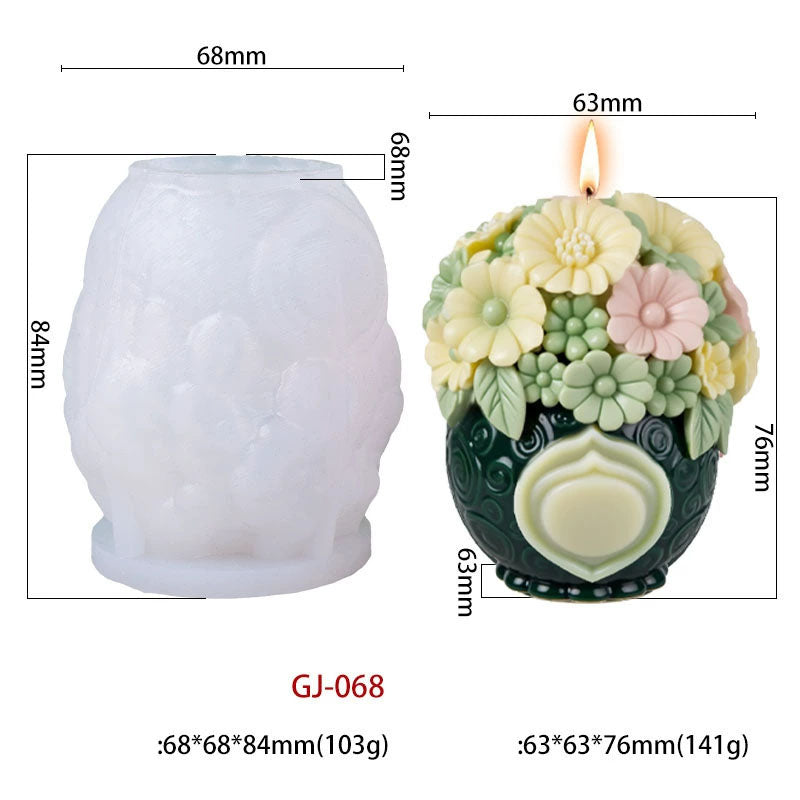 GJ068 SILICON CANDLE MOULD