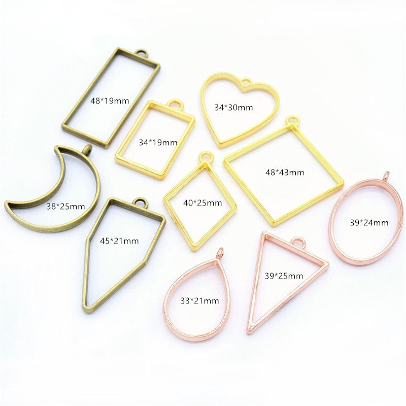 BEZELS MIX SHAPE SET 10PC GOLD (GSMG)