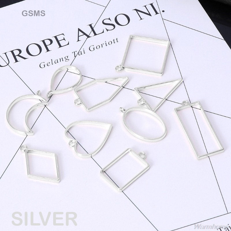 BEZELS MIX SHAPE SET 10PC STEEL SILVER (GSMS)