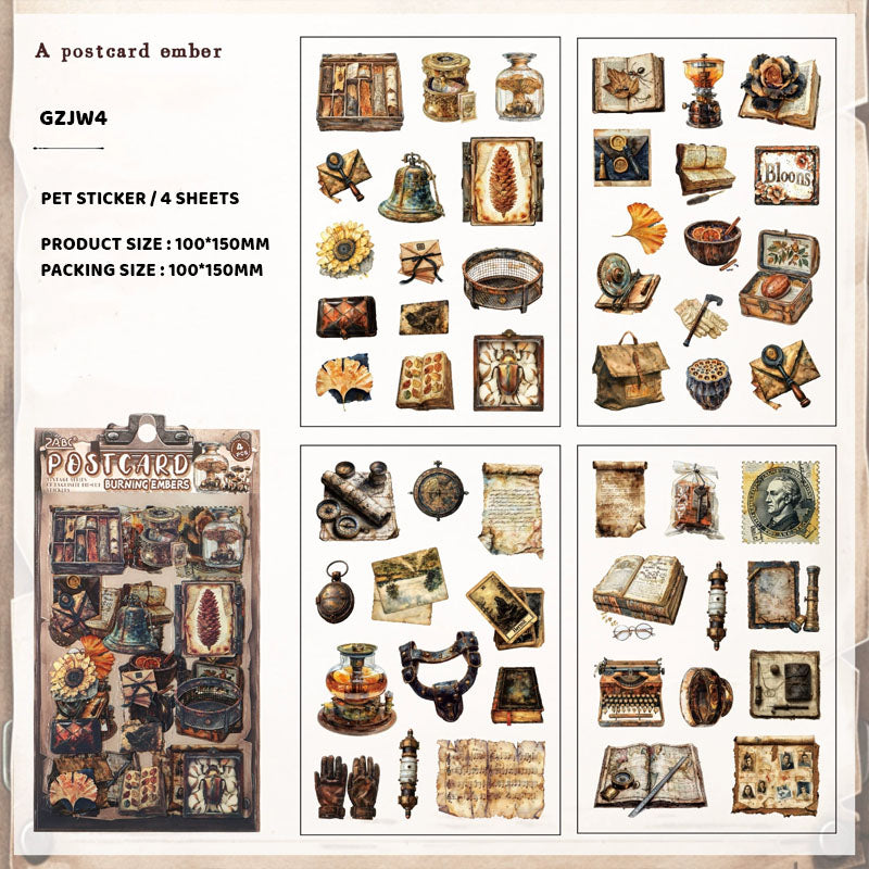 GZJW4 CORNER INSTALL TEA ROOM STICKER SHEET 4PC