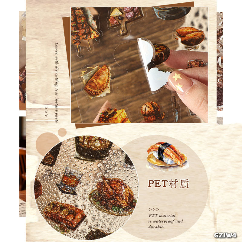 GZJW4 CORNER INSTALL TEA ROOM STICKER SHEET 4PC